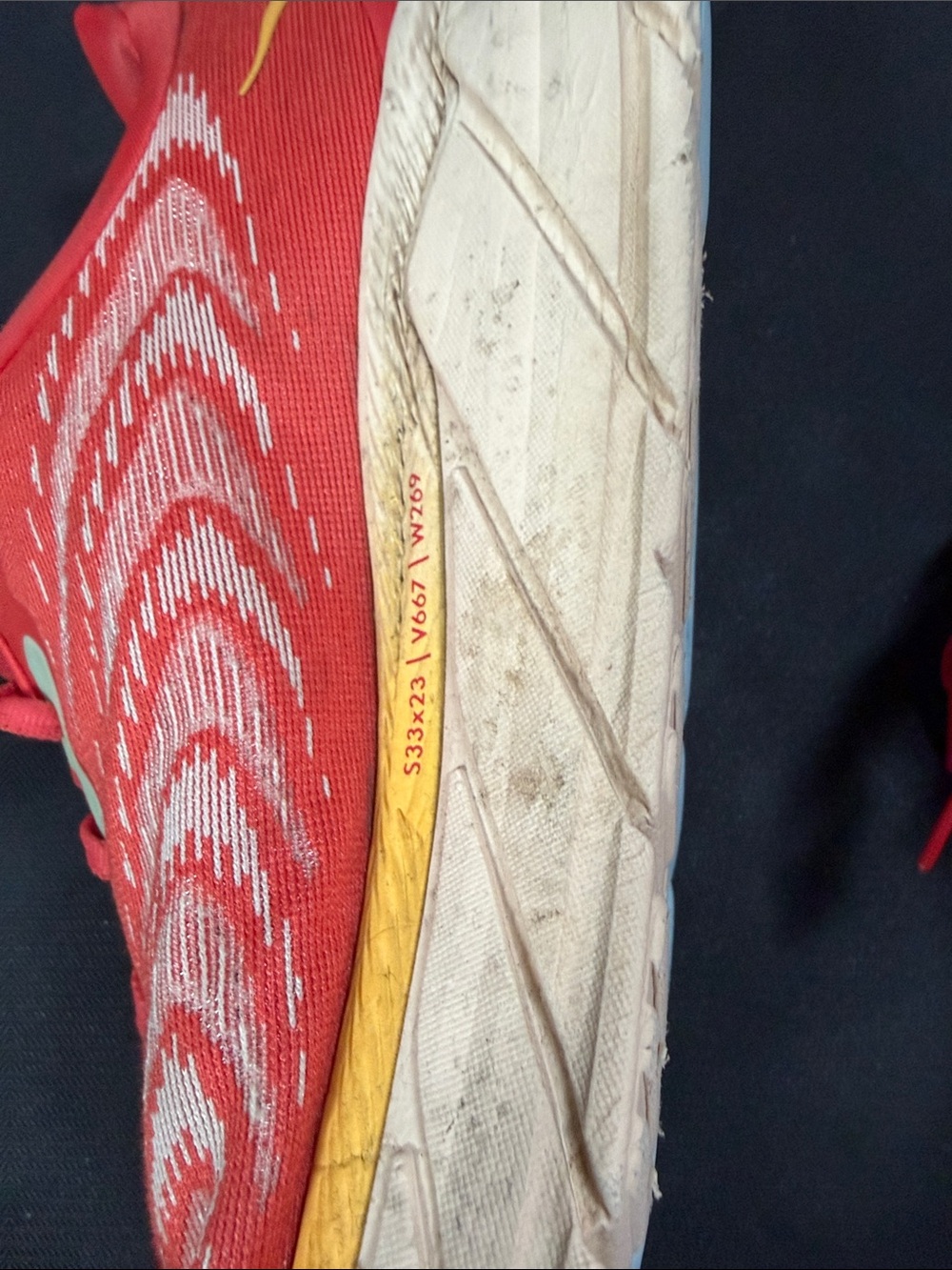Hoka Men’s Red Athletic Shoes with Yellow Midsole - Picture 9 of 16